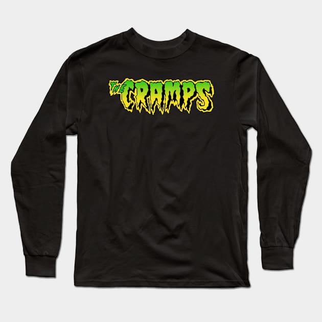 Cat In Cramps Town Long Sleeve T-Shirt by pertasaew